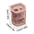 thumbnail image 3 of 100Fens Rhombus Double Hole Transparent Pencil Sharpener Small Portable Rotary Pencil Sharpener Color, 3 of 9