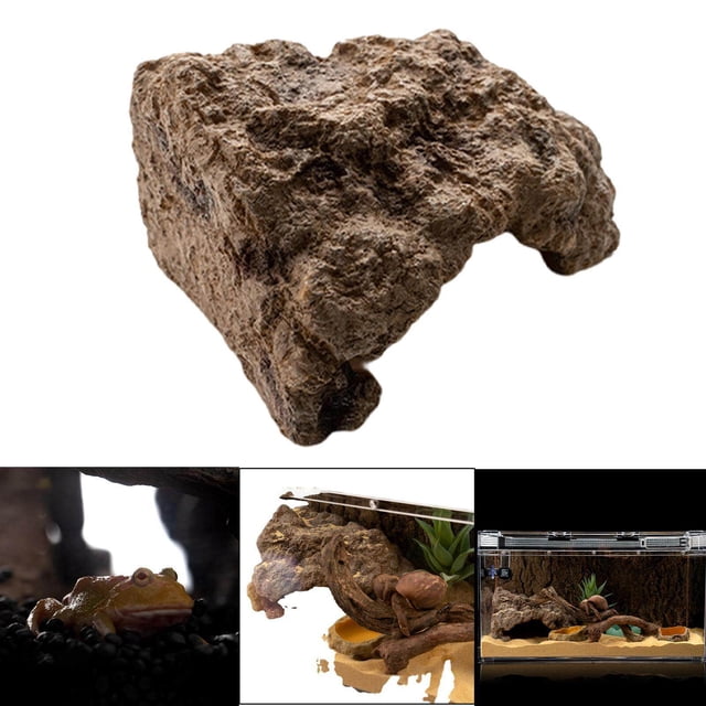 pitrice Simulation Reptile Hiding Cave Hole Adornment Artificial for Turtle Tortoise Medium