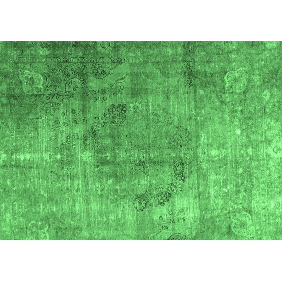 Ahgly Company Indoor Rectangle Persian Emerald Green Bohemian Area Rugs, 2' x 3'