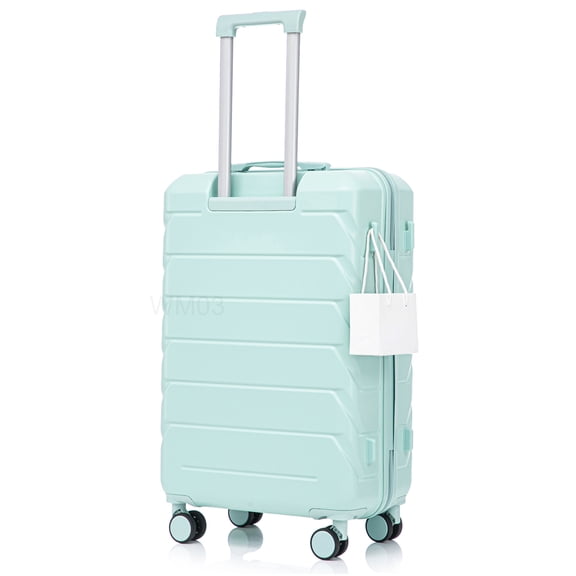 CHAMPFLAG 360° Silent Spinner Wheel Luggage, 28 Inch ABS Hardside Checked Bag with TSA Lock, Mint Green Color