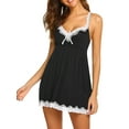 thumbnail image 2 of Avidlove Women Sexy Sleepwear Lace Chemise Nightgown Full Slip Sleepwear Black, 2 of 5