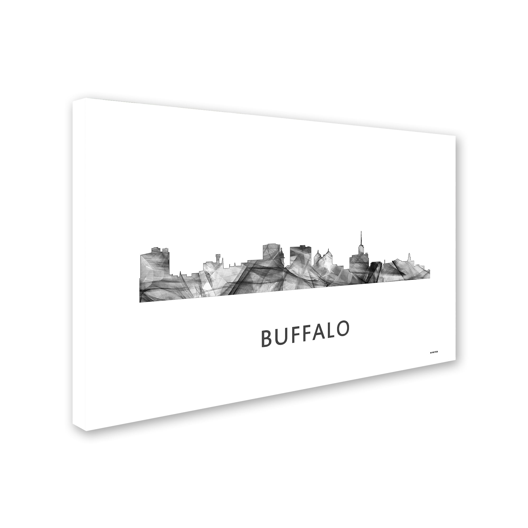 Trademark Fine Art 'Buffalo New York Skyline WB-BW' Canvas Art by Marlene Watson