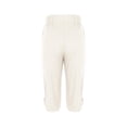 thumbnail image 4 of MLQIDK Pedal Pushers for Women Yoga Leggings Knee Length Trendy Summer High Waisted Knee Length Leggings Dressy Casual Yoga Capris with Pockets White L, 4 of 6