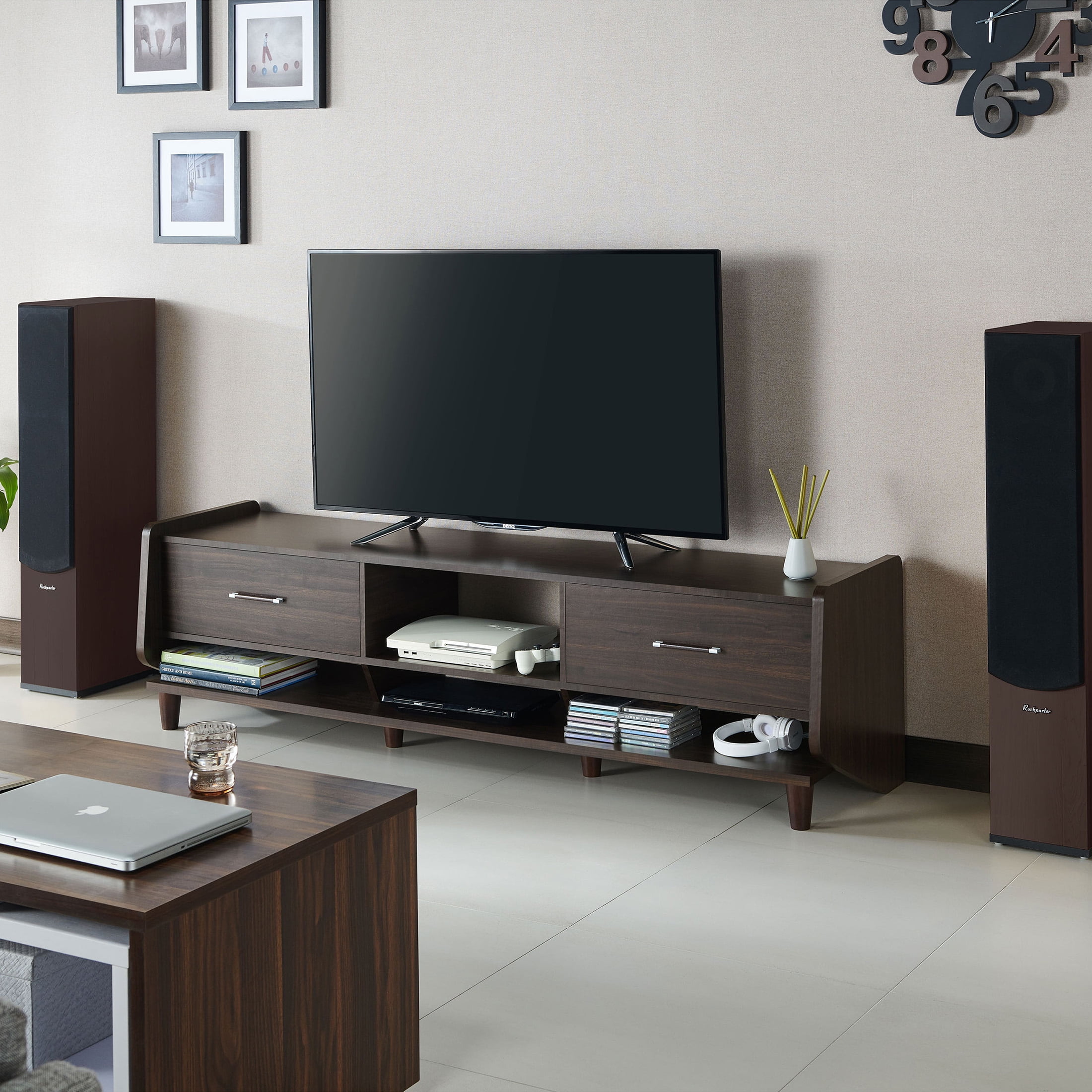 Furniture of America Estelle TV Stand for TVs up to 78", Wenge