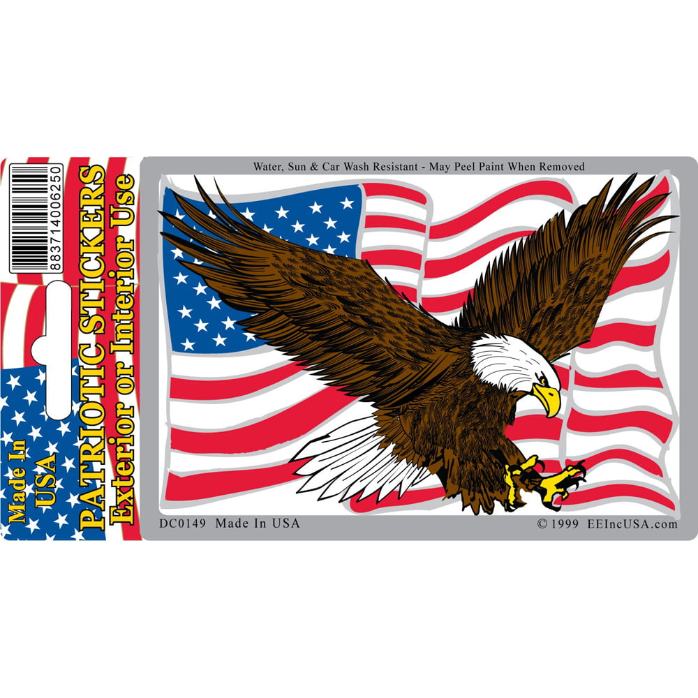 CHECKERED FLAG EAGLE HELMET BUMPER STICKER DECAL MADE IN USA 
