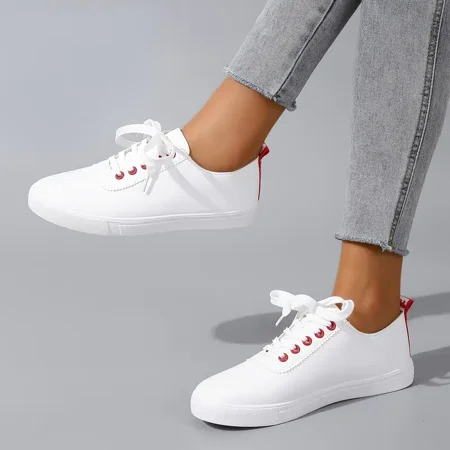 

Women‘s Lace-up Casual Sneakers Lightweight All-match White Shoes