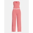thumbnail image 4 of No Boundaries Striped Tube Top and Pants Set, 2-Piece, Women's XXS-XXL, 4 of 4