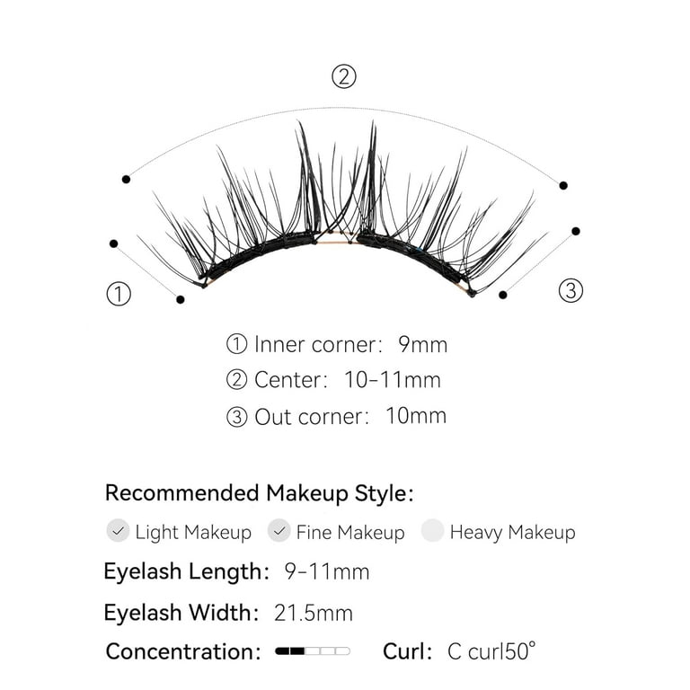 WOSADO NEW PACKAGE ALL IN ONE Soft Extra Widen Magnetic Eyelashes