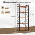 thumbnail image 6 of EnHomee 2 Pieces 5-Tier Industrial Bookcase with Metal Frame & Side Support,Compact Bookshelf for Bedroom, Home Office, Living Room Storage，Rustic Brown, 6 of 8