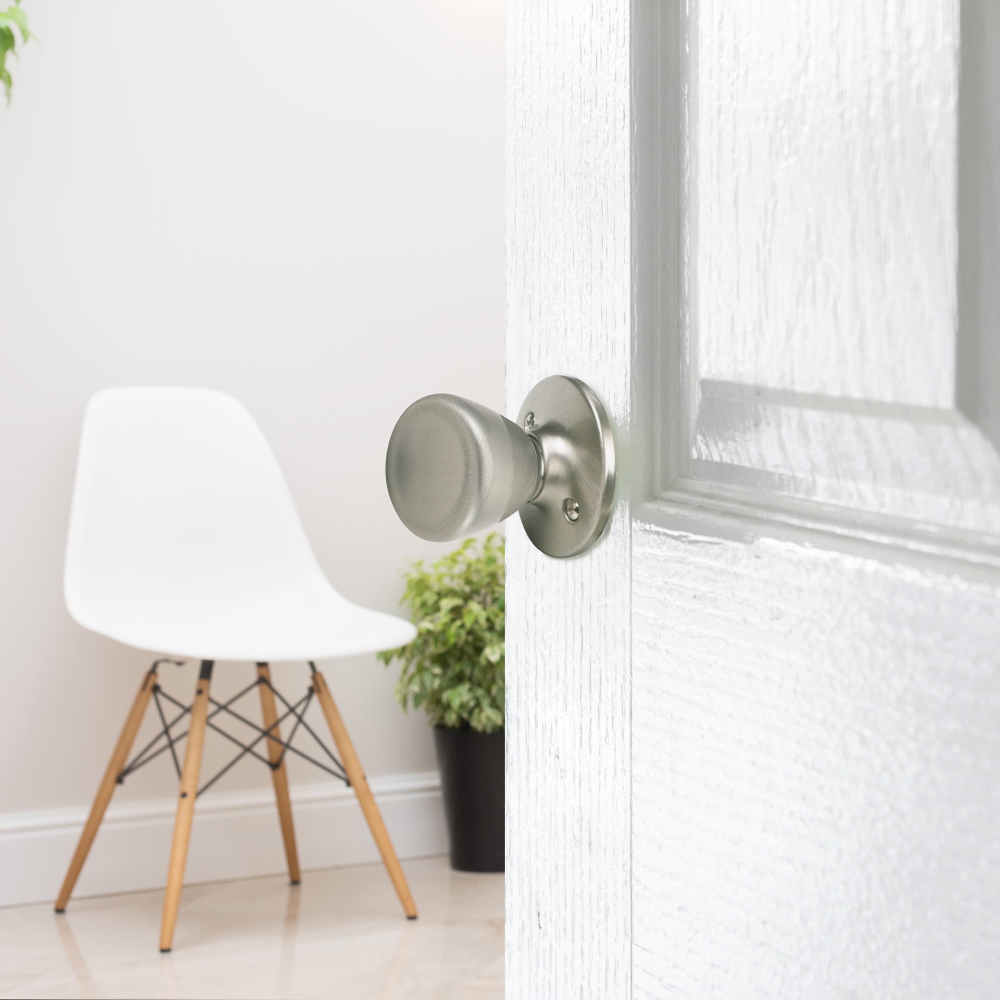 Design House Tulip Non-Locking Passage Hall and Closet Door Knob, Satin Nickel