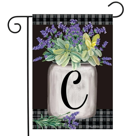 Briarwood Lane Farmhouse Monogram Letter C Garden Flag