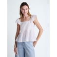 thumbnail image 2 of Scoop Women’s Flowy Lace Cotton Top, Sizes XS-XXL, 2 of 5