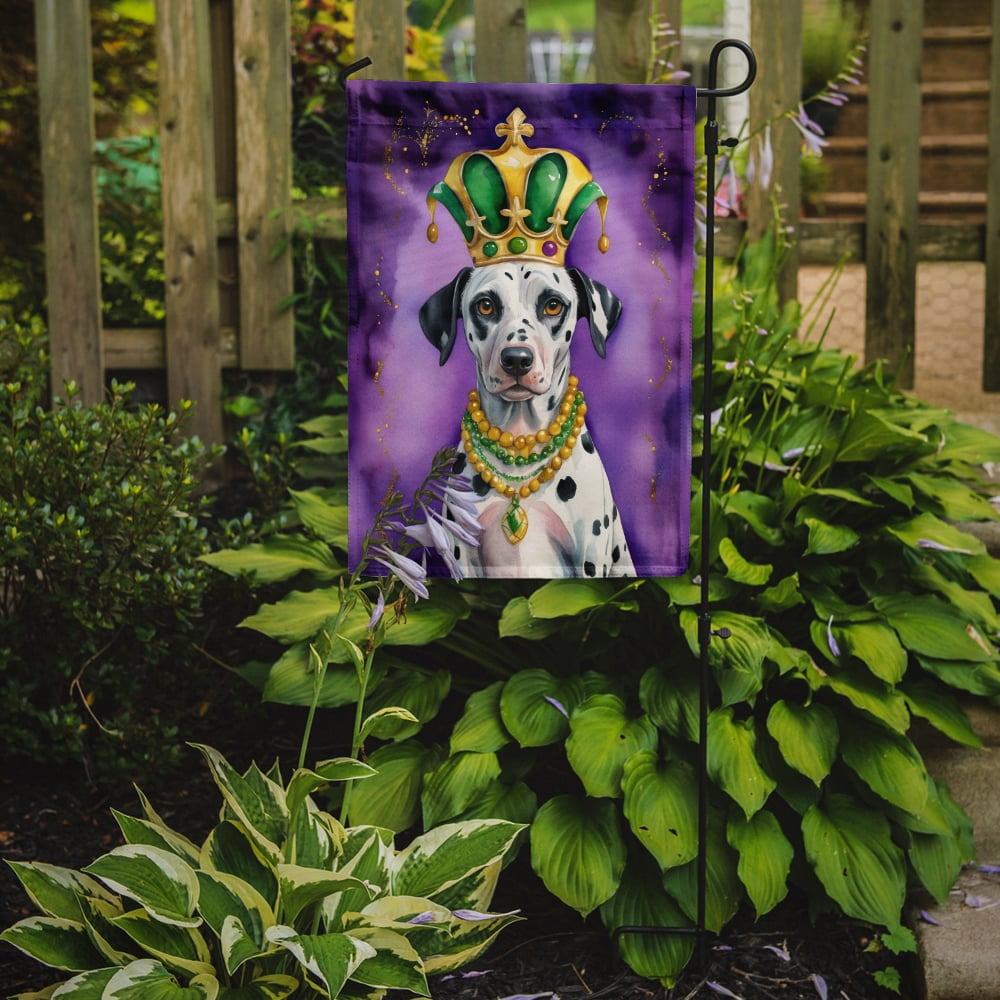 Dalmatian King of Mardi Gras Garden Flag 11.25 in x 15.5 in
