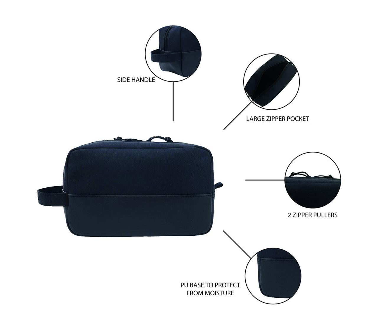 (3 pack) Red Stone Sporty Men's Kit, Dopp/Travel Kit, Black, 1 Count