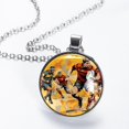 thumbnail image 2 of Football Glass Design Circular Pendant Necklace - Womens Necklaces, 2 of 5