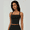Black, variant on Feekit Women's Square Neck Workout Tank Top, Fitted Cropped Yoga Sports Top, Stretch Athletic Camisole for Running, Fitness, Lounge and Casual Wear