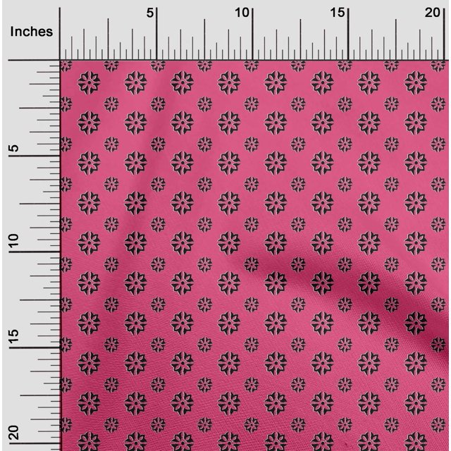 oneOone Polyester Lycra Fabric Floral Block Print Sewing Fabric BTY 56 Inch Wide