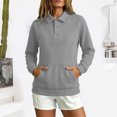 thumbnail image 5 of WUSUOWEI Womens V Neck Long Sleeve Sweatshirt Bottom Tops Lightweight Dressy Casual Business Basic Pullover Top with Pockets 2026 Fall Winter Outfits XXL, 5 of 6