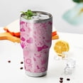 thumbnail image 3 of 30oz Pink Breast Cancer Tumblers Stainless Steel Tumbler with Lid and Straw,Vacuum Insulated Double Wall Travel Tumbler Cups Mug with Cleaning Brush for Coffee,Tea, 3 of 7