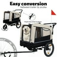 thumbnail image 4 of Jopath 2-in-1 Pet Bike Trailer Dog Cart for Bicycle, Detachable Bike Hitch & Push Handle Included,Quick Release Wheel, Non-Slip Floor, Internal Leash Extra Large for Large and Medium Pets Beige, 4 of 9