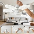 thumbnail image 2 of 11.81" Mini Crystal-Effect LED 5-Blade LED Fan Light, 3 Adjustable Color and Fan Speeds, Decorative Chandelier Small Ceiling Fan for Bedroom Living Room (1PCS), 2 of 8