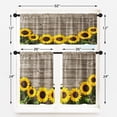 thumbnail image 4 of Sunflowers Kitchen Curtains Yellow Flower Window Curtains and Valances Set, Summer Short Tier Curtain for Kitchen, Rustic Vintage Wooden Board Small Kitchen Decor 52" x 24", 4 of 5