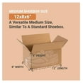 thumbnail image 2 of TiaGOC 12 x 8 x 6 Corrugated Cardboard Boxes, Small 12"L x 8"W x 6"H, Pack of 25 | Shipping, Packaging, Moving, Storage Box for Home or Business, Strong Wholesale Bulk Boxes, 2 of 6