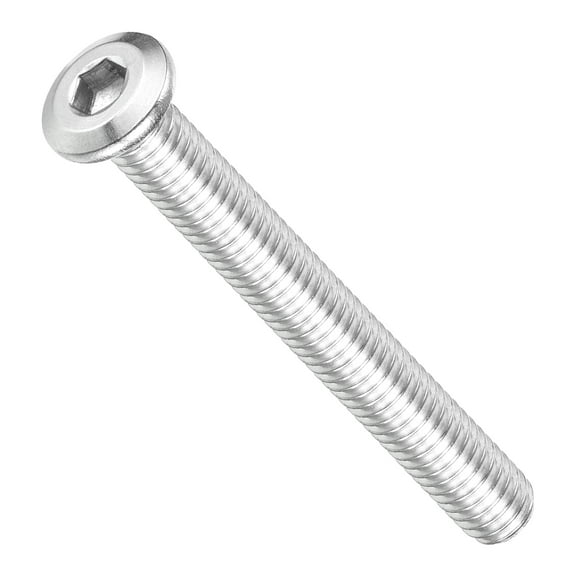 Flat Head Hex Socket Cap Screws Bolts(5/16"-18x2-1/2") 10Pcs, 304 Stainless Steel Hex Socket Furniture Bolts Countersunk Screws - for Furniture Woodworking Project, Silver Tone