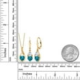 thumbnail image 2 of Gem Stone King 18K Yellow Gold Plated Silver London Blue Topaz and White Moissanite Pendant Earrings Set for Women (4.44 Cttw, Gemstone November Birthstone, with 18 inch Chain), 2 of 4