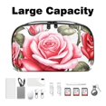 thumbnail image 3 of Rose Hard Drive Bags Travel Case Charging Cord Organizer - Oxford Cloth Waterproof Electronics Digital Accessories Pouch with Organizer Charger Station - 5.9x9.44x3.14 in, 3 of 6