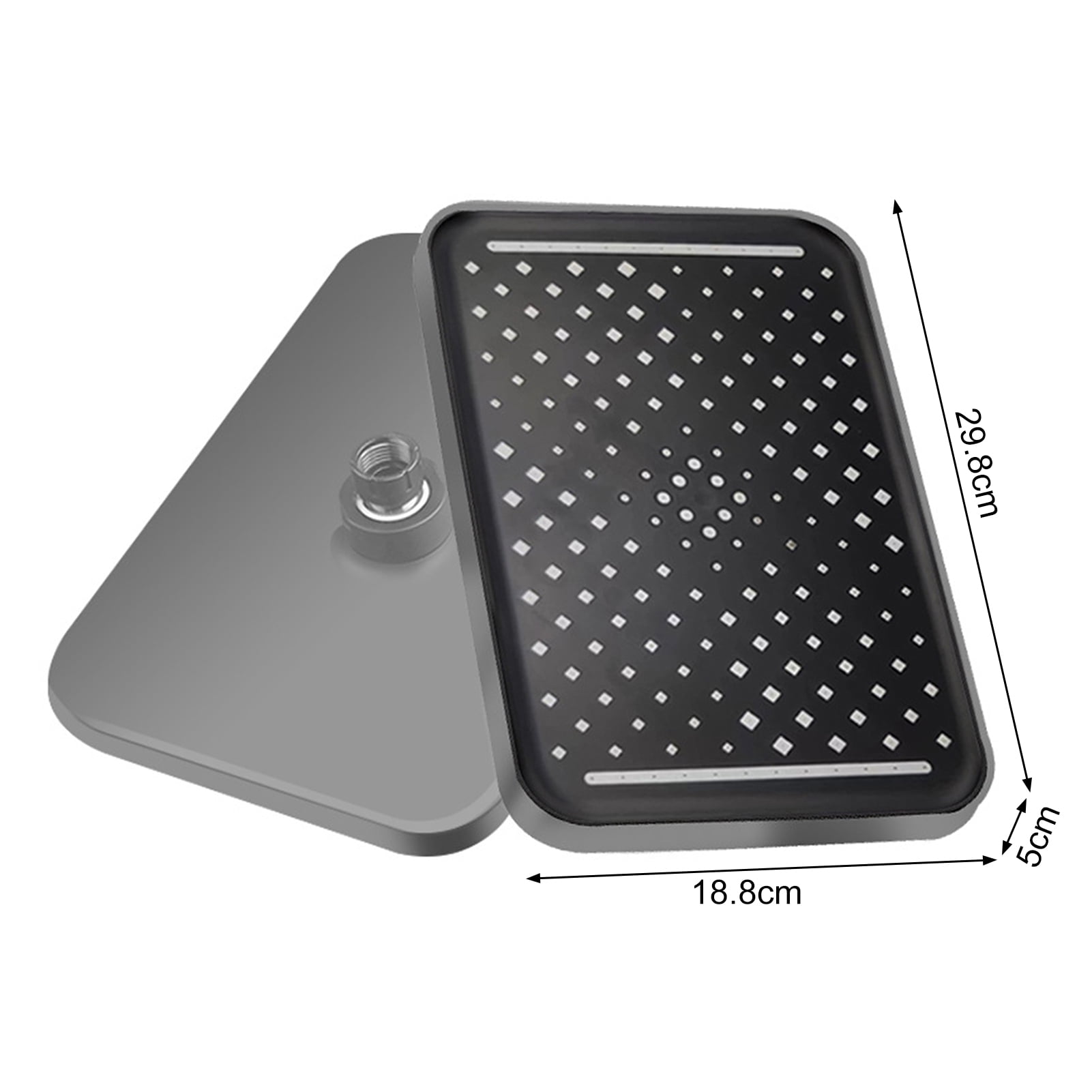 Pebbuoy Rain Shower Head High-Pressure Stainless Steel Rainfall Showerhead Large Waterfall Bathroom Square Showerhead for Shower Lovers