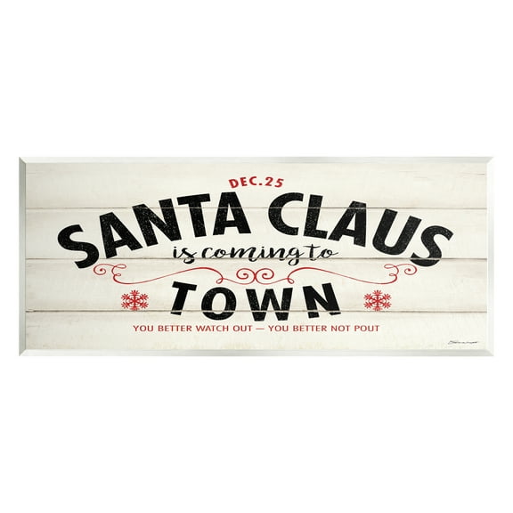 Stupell Industries Santa Claus Coming To Town Rustic Holiday Painting Unframed Art Print Wall Art