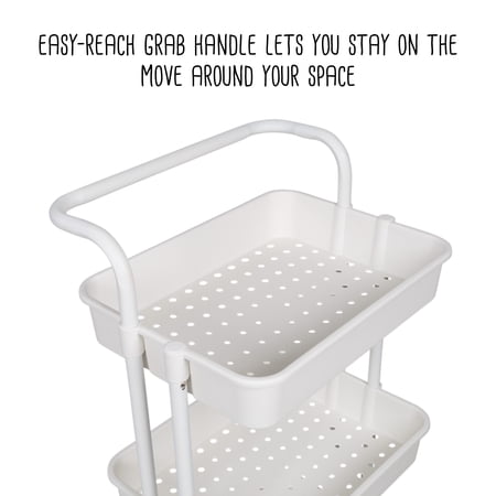 HONEY-CAN-DO 3-TIER ROLLING CRAFT CART WITH HANDLE, WHITE