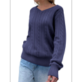 thumbnail image 2 of Womens Cable Knit Soft Business Casual Trendy Classic Pullover Sweaters Fall Outfits Navy Blue M, 2 of 9