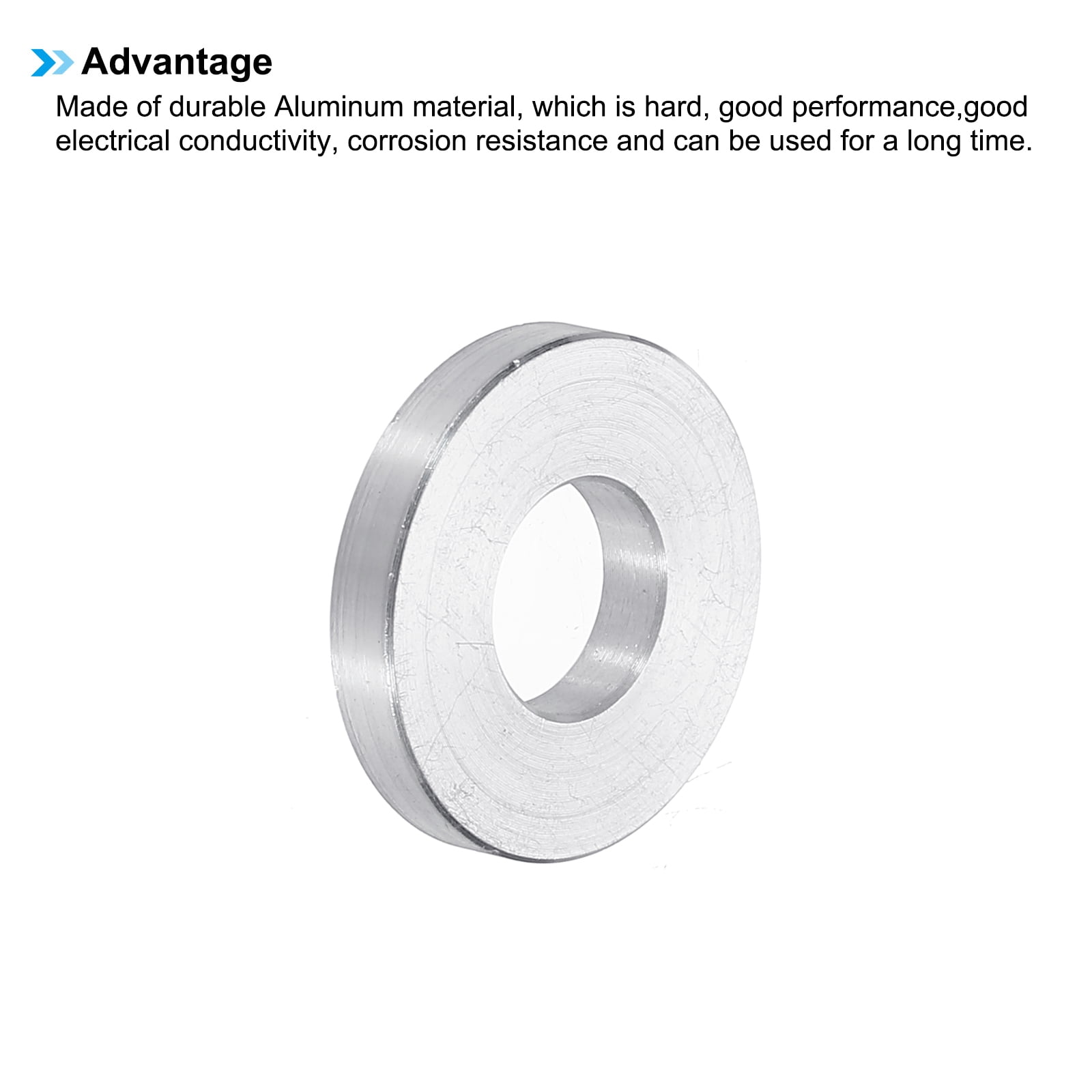 M10 Aluminum Spacers, 12 Pcs Metal Spacers Aluminum 10.5mm ID x 24mm OD x 5mm L Aluminum Spacer Screw Standoff Round for 3/8 or M10 Screw Bolts
