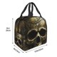 thumbnail image 3 of Easygdp Vintage Gold Leaf Skull Bolsa Térmica Premium - Tela Oxford Impermeable, Gran Capacidad, Bolsillo Frontal, Unisex para Trabajo, Escuela, Actividades al Aire Libre y Picnics, 3 of 8