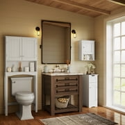 RiverRidge Ashland 1-Door Slim Bathroom Storage Cabinet with Drawer and Shelves - White