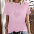 thumbnail image 2 of Bibifish Womens Tee Tops Love Heart Print Soft Slim Fit Crewneck Short-Sleeve T Shirts Summer Daily Casual Streetwear Chic Wear, 2 of 5