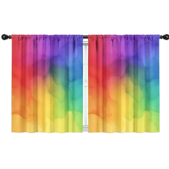 Blackout Kids Curtains,Rainbow Tie Dye Ink Pattern Childrens Insulated Curtains Set Of 2,Bedroom Essentials,Toddler Room Decor 42"x54"