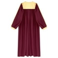 thumbnail image 6 of Miaeowve Unisex Womens Mens Choir Pastor Robe Retro V-neck Color Block Zipper with Long Sleeve Burgundy S, 6 of 6