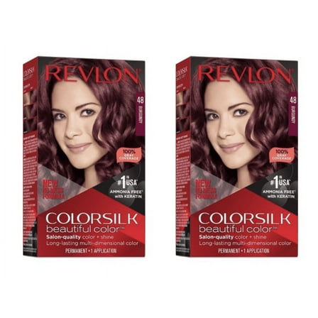 Revlon (2-Pack) Colorsilk #48 Burgundy No Mess Formula Permanent Hair Color