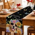 thumbnail image 5 of Spring Dog Table Runner 90 Inches, Black Watercolor Botanical Floral Sunflower Bed Runner Dresser Scarves Tabletop for Indoor Outdoor Parties/Ceremony/Banquet, 13" x 90", 5 of 8