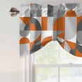 thumbnail image 4 of Tie Up Valance for Windows Burnt Orange Gray Geometric Curtains Valances Rod Pocket Valance Window Treatments Abstract Mid Century Balloon Curtains for Kitchen Living Room Bedroom 42x12 Inch, 4 of 9
