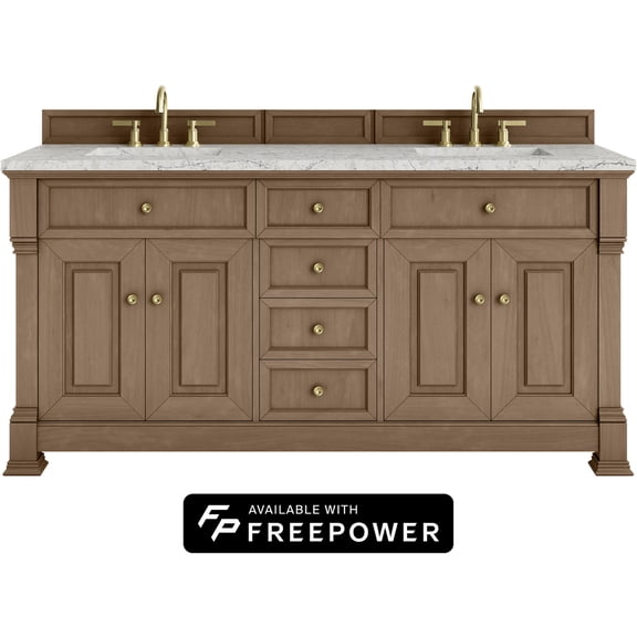 James Martin Vanities 547-V72-PCN-FEJP Brookfield 72" Free Standing Double Basin Poplar