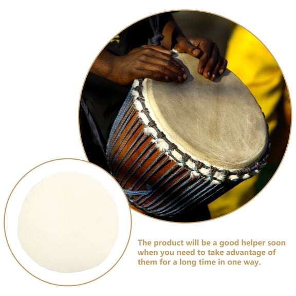 RENACLIPY Light Yellow Goat Skin Replacement Drum Skin for Music Performance