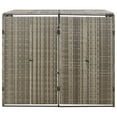 thumbnail image 3 of vidaXL Double Wheelie Bin Shed Grey 140x80x117 cm Poly Rattan, 3 of 5