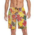 thumbnail image 5 of joogoo Mens Swim Trunks Autumn Leaves Pattern Beach Shorts Drawstring Elastic Waist Swimwear Bathing Suits XL, 5 of 7