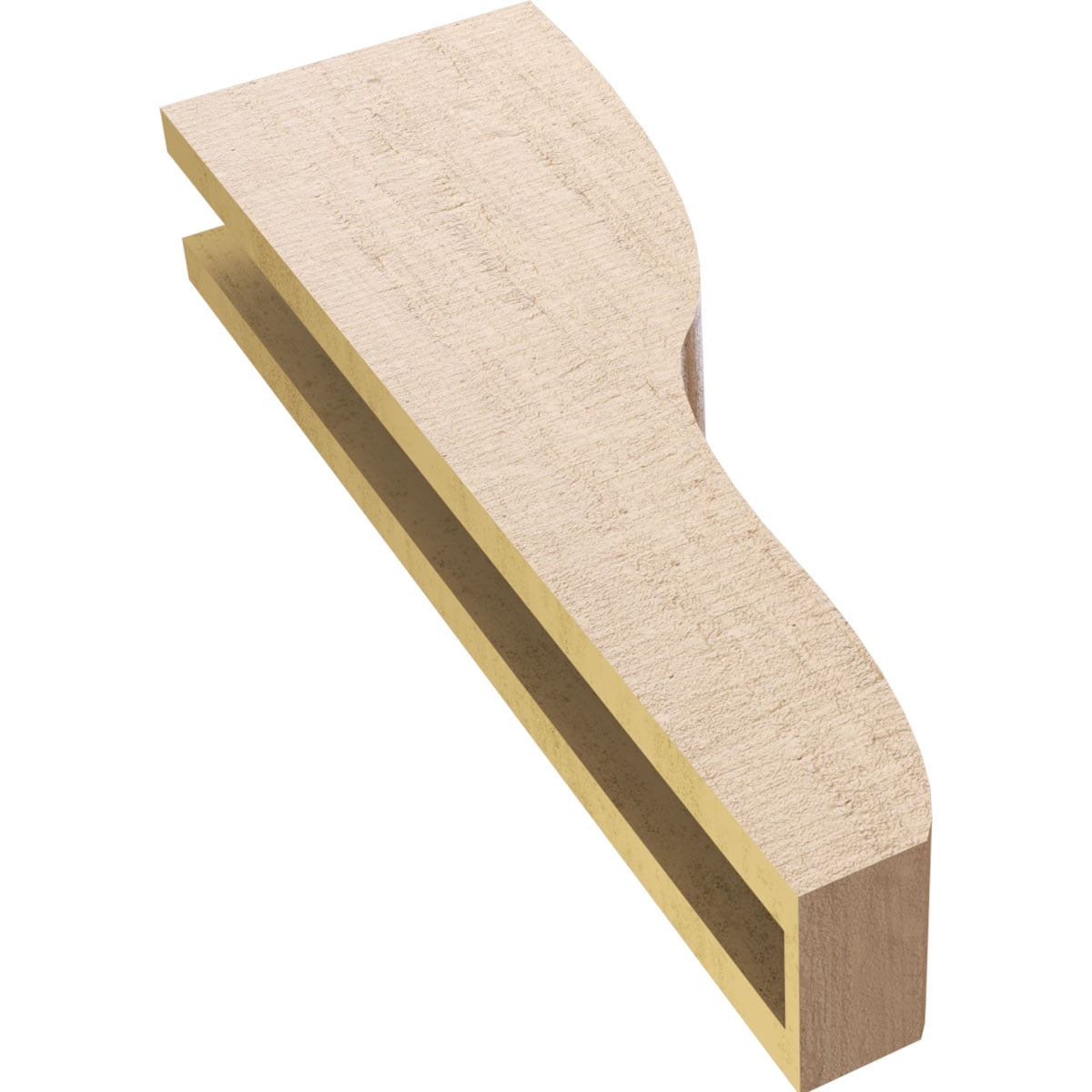 4"W x 8"D x 24"H Thin Greensboro Rough Cedar Woodgrain TimberThane Corbel, Primed Tan