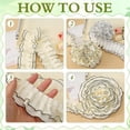 thumbnail image 5 of 1Set 5 Yards 2 Inch Beige Ruffle Lace Trim Double-Layer Gathered Ruffled Ribbon Black Matching Trimming Pleated Lace Edge Trim for DIY Headwear Collar Sewing Dress Wedding Decoration, 5 of 9