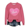 thumbnail image 2 of Womens Valentine's Sweatshirts Plus Size Cute Love Heart Graphic Blouses Long Sleeve Round Neck Shirts Valentine's Day Printed Sweater Pullover Tops, 2 of 5